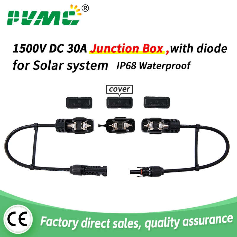 wholesale Diode Prevent countercurrent Solar panel Junction box kit solar Photovoltaic panel Connector with Stecker and Cable