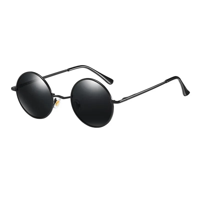 Gafas de sol polarizadas pequeñas Retro para mujer y hombre, gafas de sol redondas con círculo Hippie, protección UV400, gafas de Metal para hombre y mujer
