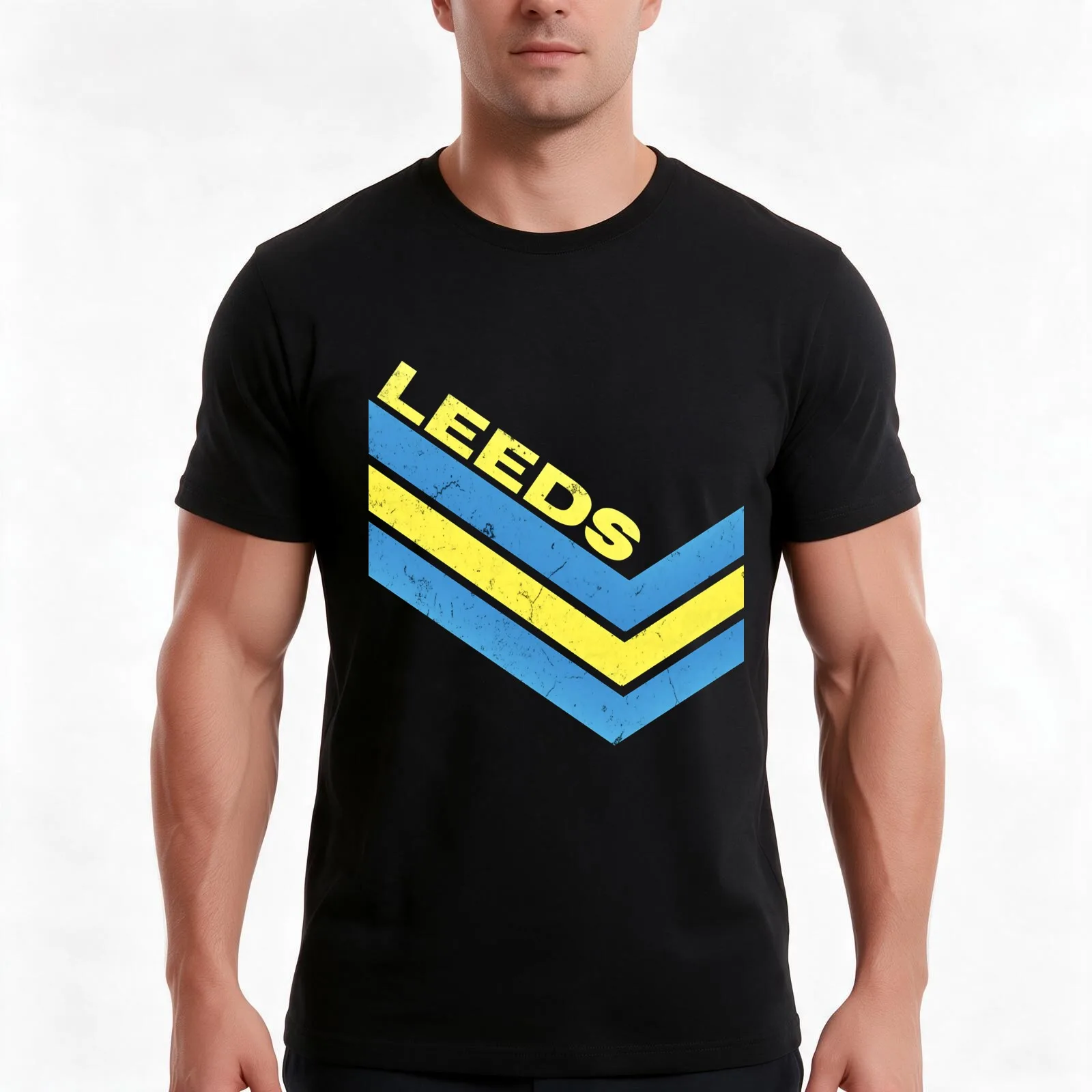 Leeds 80s Retro T-Shirt, Summer Casual Cotton Tee, Oversized Streetwear Tops, Vintage Graphic Print, Loose Fit Short Sleeve
