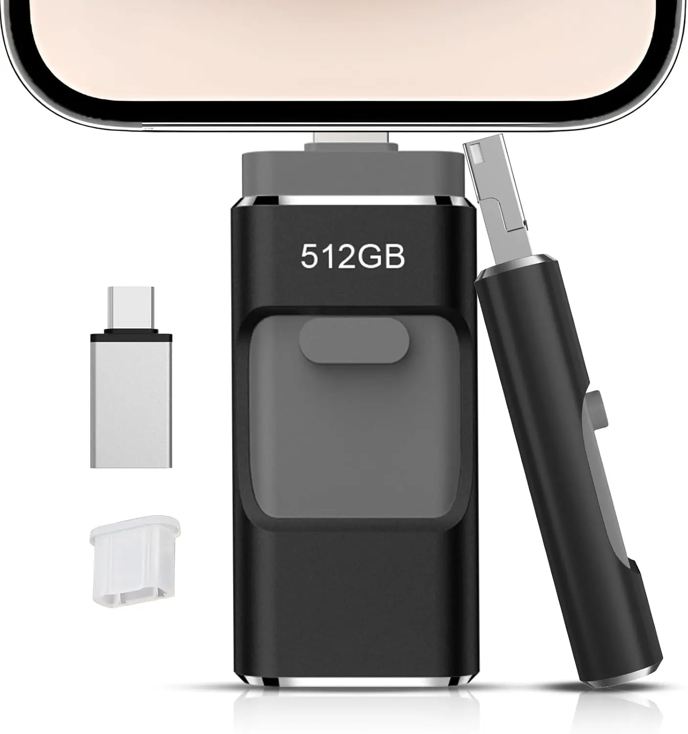512GB Flash Drive for Phone Tablet Android Computer, Multi-Port Photo Stick with High Speed Backup and Security Features