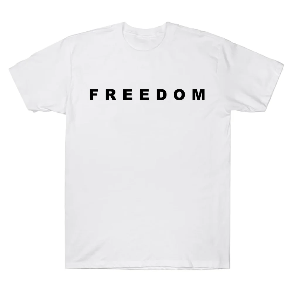 Charlie Kirk Freedom Merch T-shirts Freedom Letter Graphic T Shirts Unisex Casual Short Sleeve Crew Neck High Quality Cotton Tee