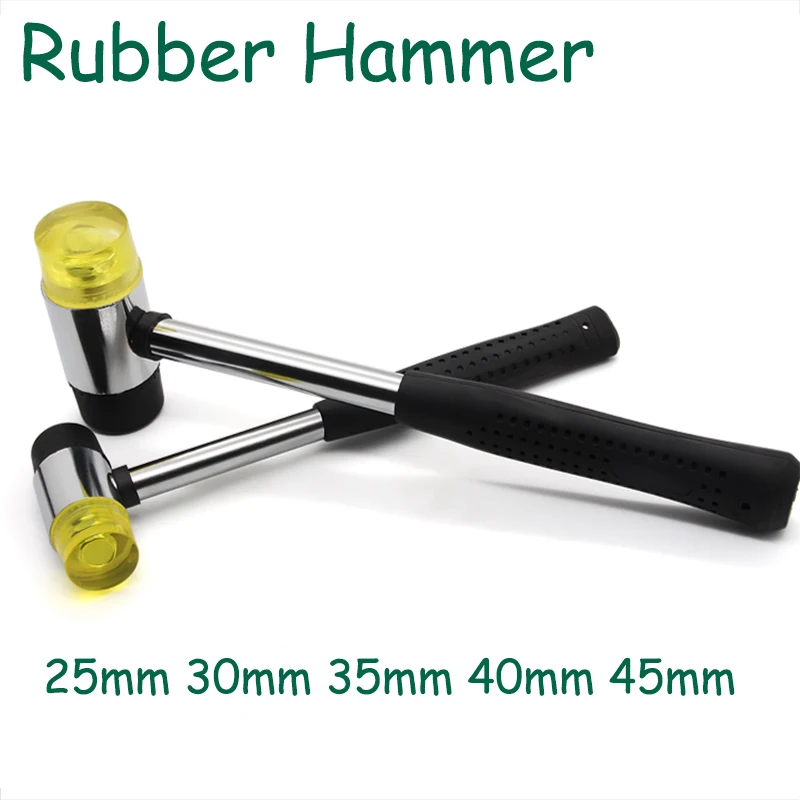 

Double Face Tap Rubber Hammer 25mm 30mm 35mm 40mm 45mm Multifunctional Glazing Window Beads Hammers Nylon Head Rubber Mallet