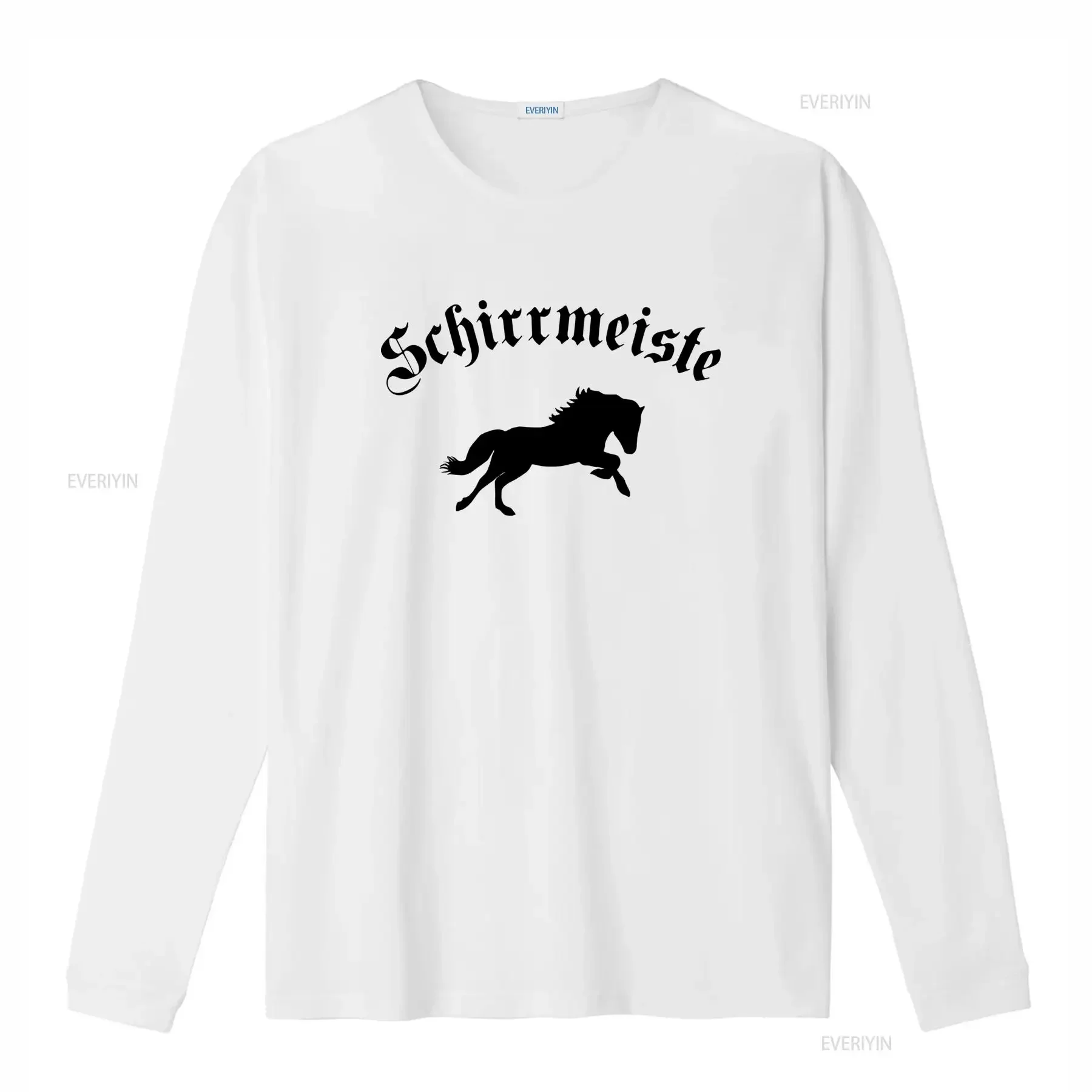 Schirrmeister Horse Print T Shirt Bundeswehr Style 2747 vintage Washed Slightly Comfortable Versatile Soft
