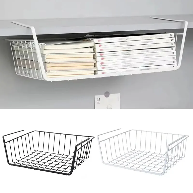Multifunktionale perforierte Küche Badezimmer Lagerung Hängekorb Lagerregal Eisenboden Hängekorb Hängender Drahtkorb