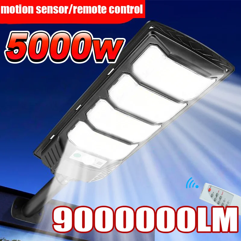 Ultra Powerful 5000W Solar Led Light Super Bright Waterproof Outdoor Garden Lamp Motion Sensor Remote Control Solar Street Lamp