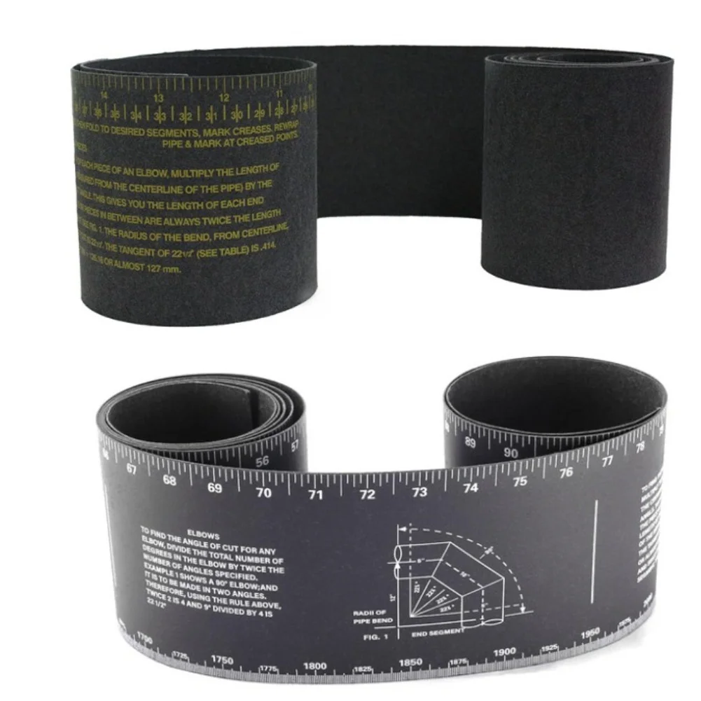 2PCS PVC Pipe Wrap Measuring Tool for 1-6 and 2-16 Diameter Pipes with Clear Graduations for Circumference and Diameter Readings