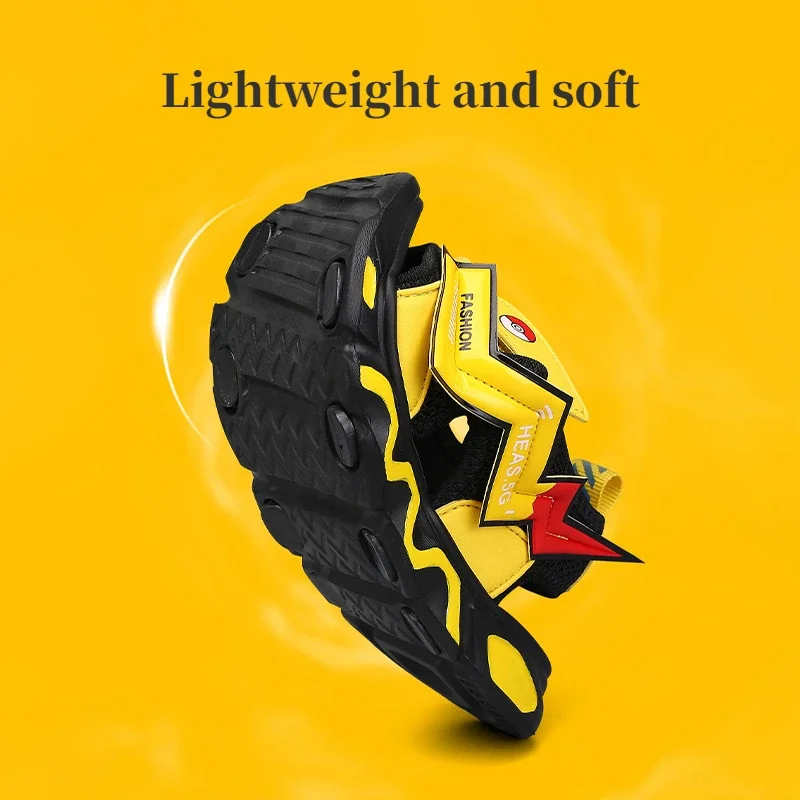 Pikachu Kids Shoes Sandals for Boy Sandal Kids Anime Summer Cartoon Casual Teenager Lightweight Sports Sandals Flat