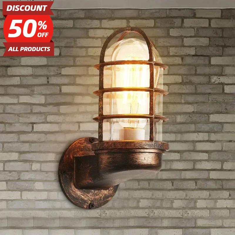 

Vintage Cage Guard Sconce Industrial Retro Wall Light Loft Wall Lamp Modern Iron Wall Lamps Retro Industry Wind Light Fixture