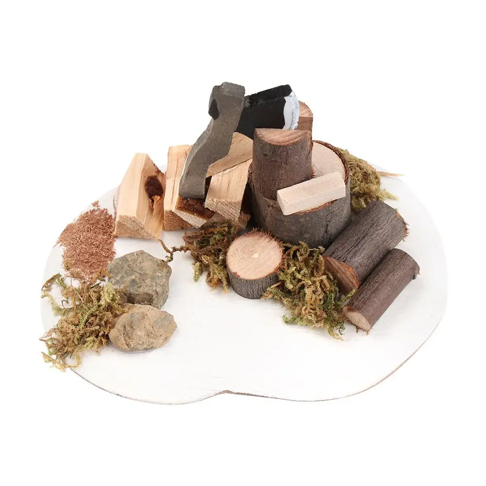 1:12 Scale Playing House Micro Landscape Fairy Garden Decor Dollhouse Bonfire Villa Scene Model Miniatures Campfire