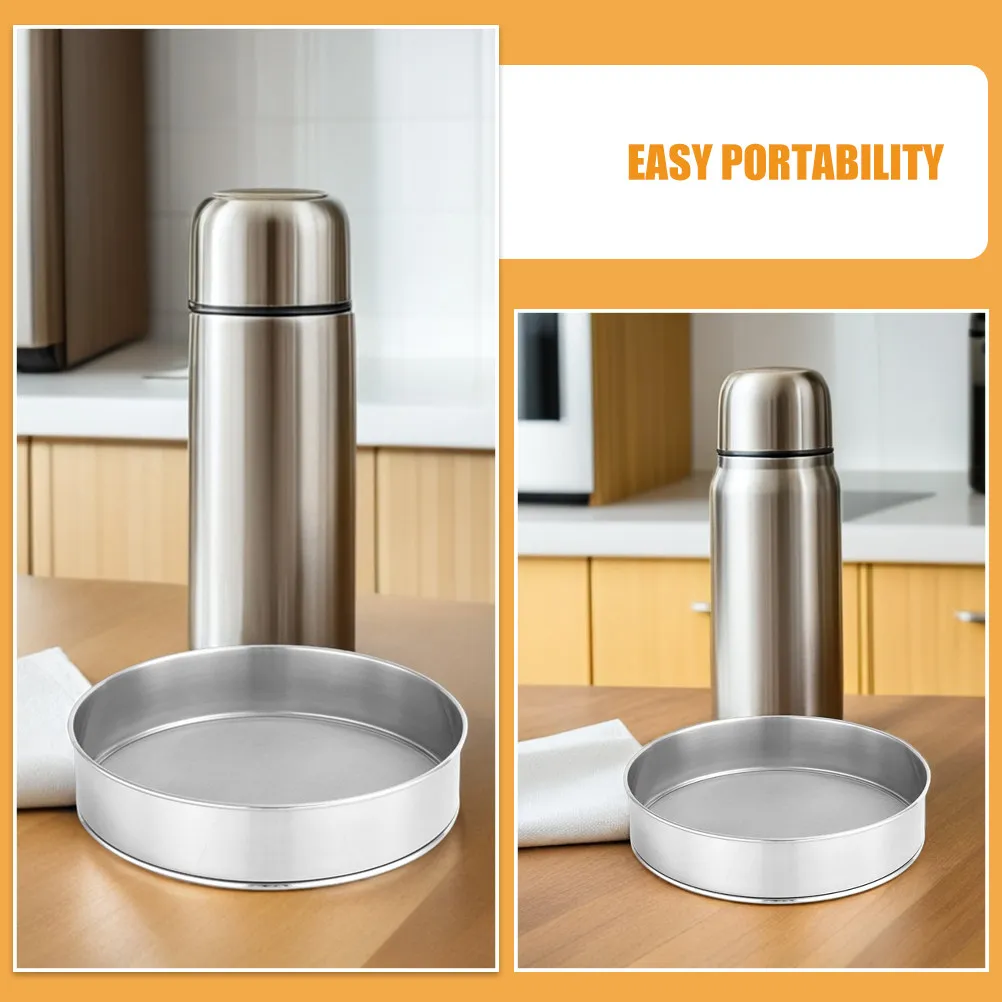 Stainless Steel Flour Sieve 60 Mesh Round Sifter for Baking Fine Mesh Strainer Professional Cake Pastry Muffin Bread Dessert