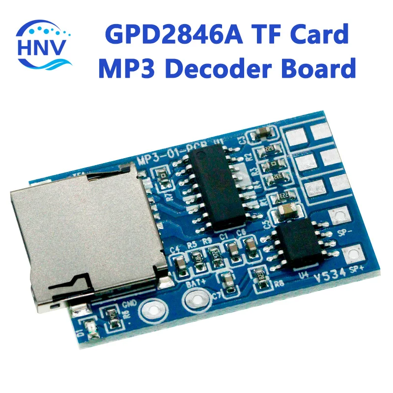 2W Mixed Mono TF Card MP3 Player Decoder Board Amplifier Module 3.7V/5V Power Support MP3 FM Radio USB Audio Mode