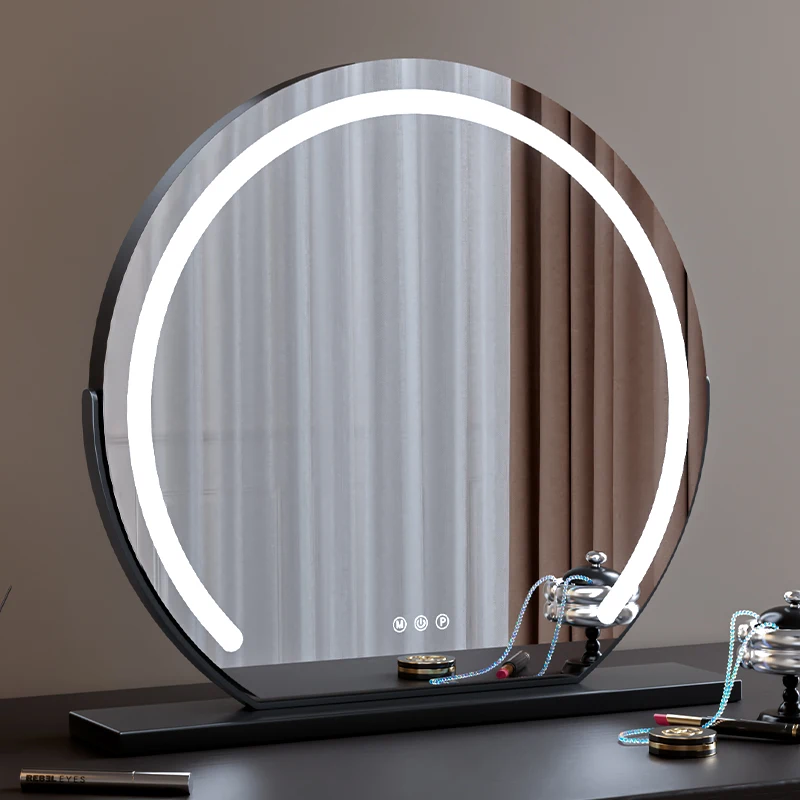 Makeup Light Mirror Funky Art Modern Korean Style Cosmetics Mirror Dressing Table Round Dressing Spiegel Wand Home Decorations