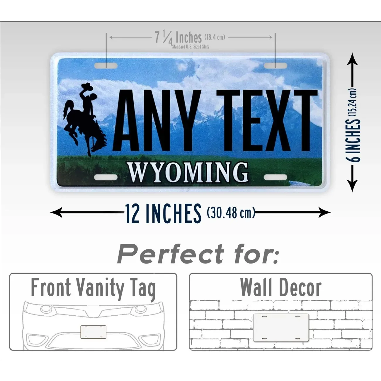 Custom Engraved Wyoming State Aluminum Metal Sign Personalized Text Waterproof Rustproof Vintage Wall Decor