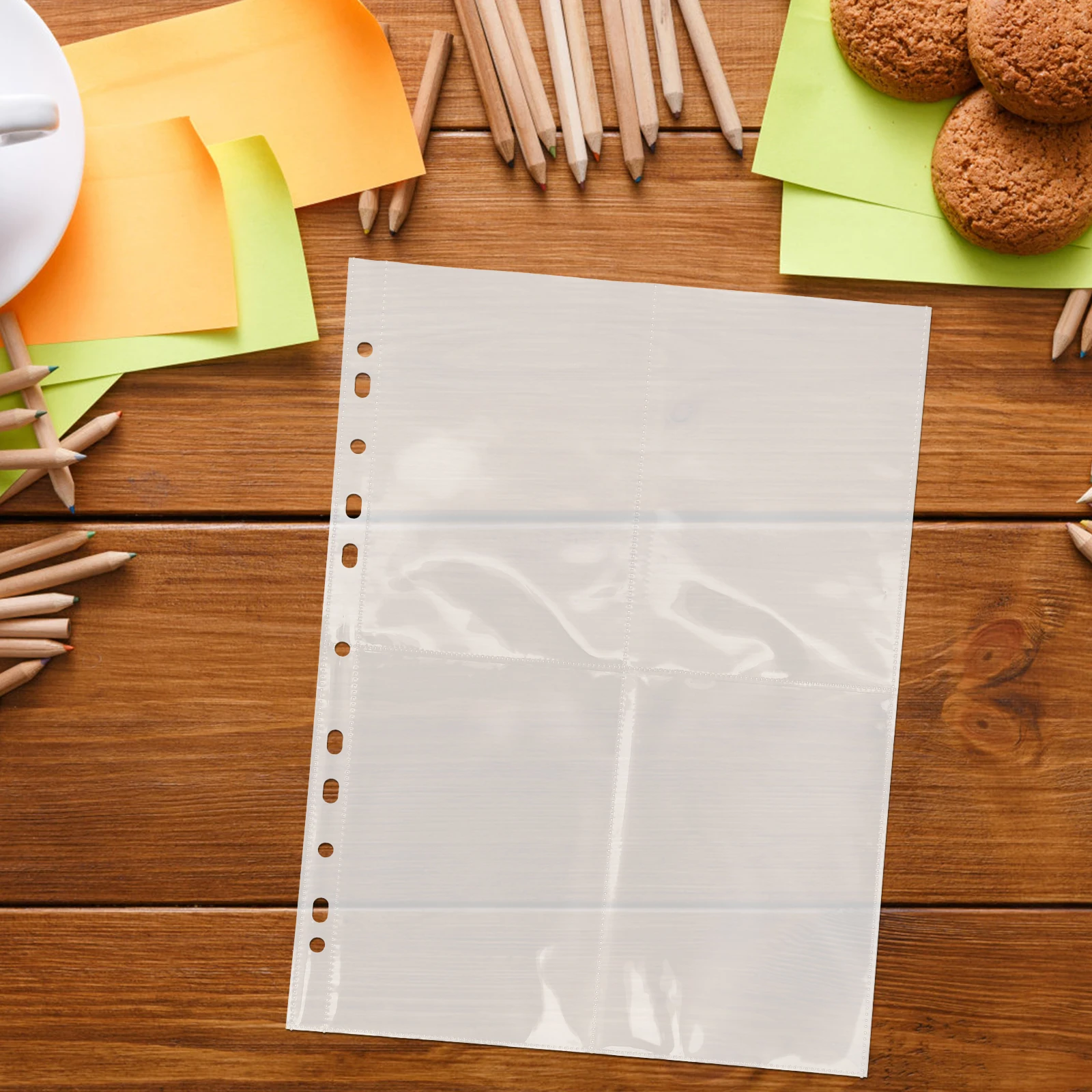 30Pcs Album Refill Pages A4 Binder Double Sided 4 Pocket Sleeves Clear Photo Card Storage Sheets Trading Card Protector