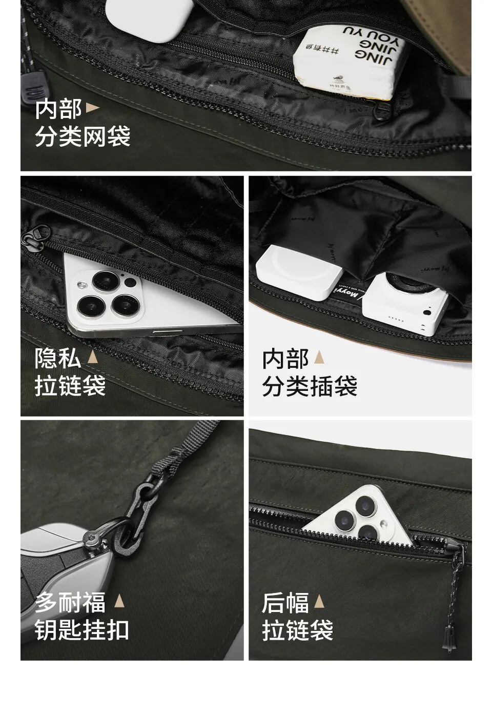 MOYYI Lightweight Messenger Bag For Men Casual Anti Theft Pocket YKK Zipper Water Resistant Oxford Crossbody Bag For Commuter