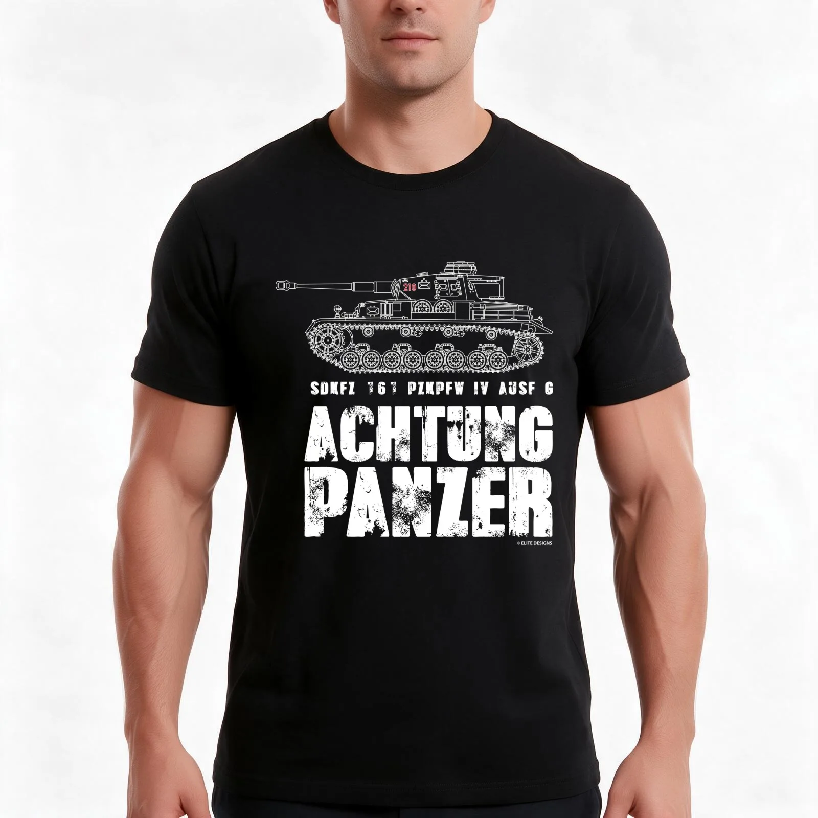ACHTUNG PANZER - PANZER IV T-Shirt Summer Casual Cotton Tee Oversized Streetwear Tops Vintage Graphic Print Unisex Men Women