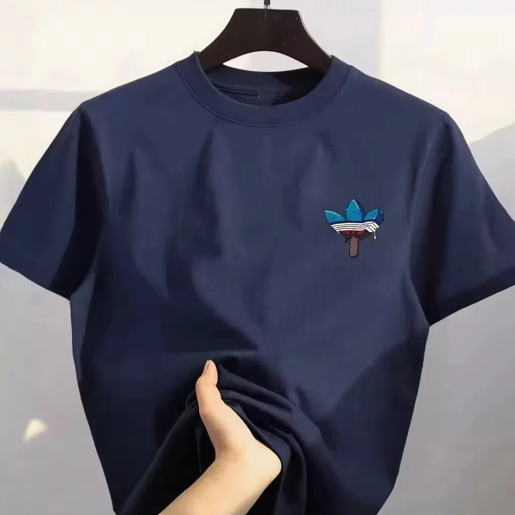 2026 Neues Bestseller Koreanisches Streetwear T-Shirt aus Reiner Baumwolle mit Cartoon-Print, Rundhals, Bequem und Locker, für Herren und Damen