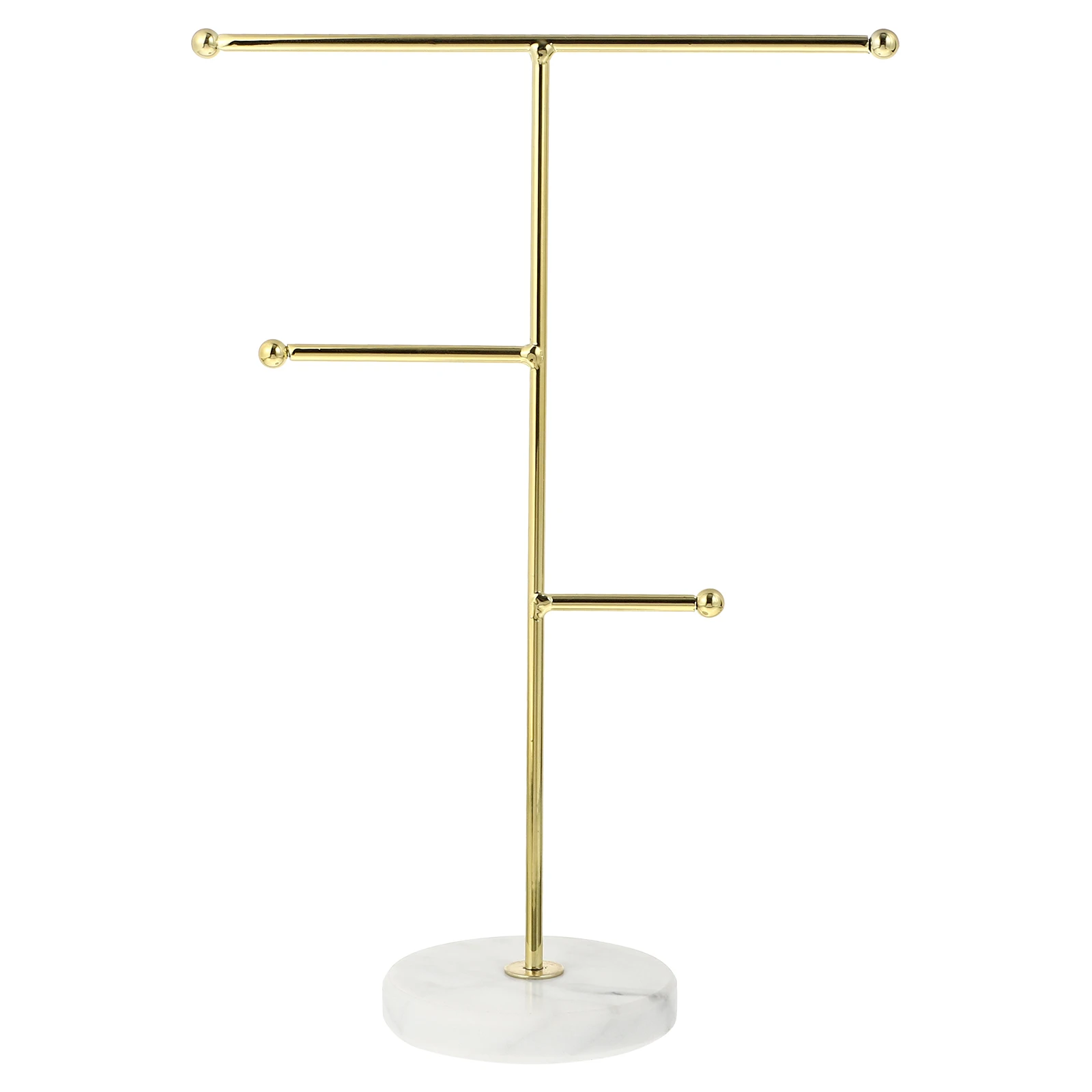 

Elegant Marble Jewelry Display Stand Durable Iron Frame For Store Home Gallery Nordic Style Necklace Rack Household Organizing