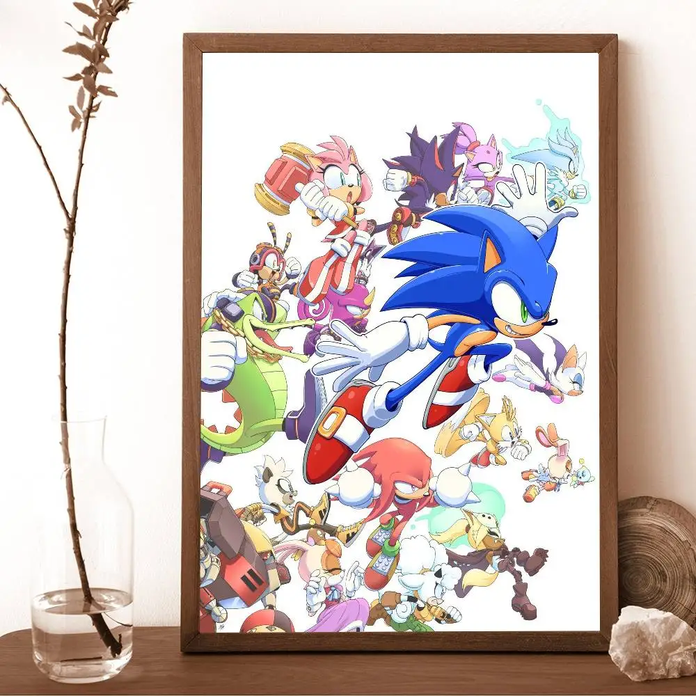 S-sonic -c ملصق جدار صورة فنية لغرفة المعيشة غرفة نوم غرفة اللعب بار نادي ديكور المنزل الحديث هدية #4