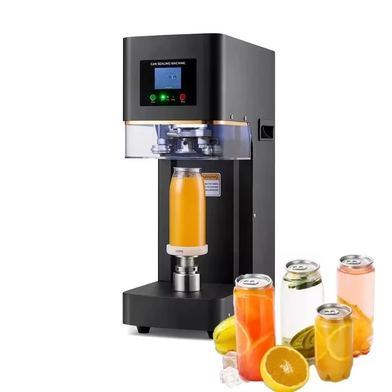 Full Automatic Intelligent Food Beverage Can Sealing Machine Tin Aluminum PET Coffee Juice Pop Cup Non-rotation Seaming Machine