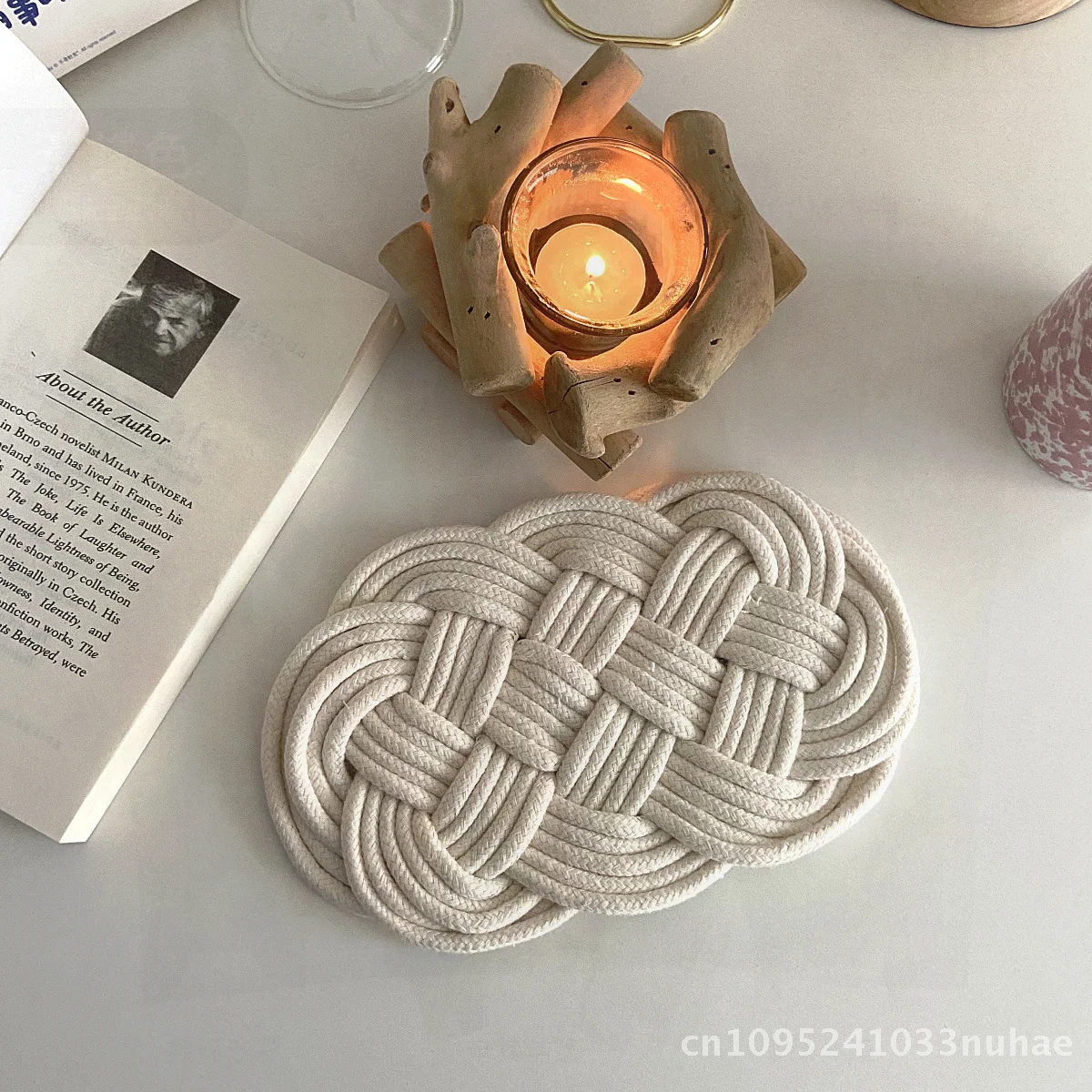 

Retro Drifting Wood Candle Holder Nordic Style Pastoral Pastoral Simple Home Decor Modern Dining Table Creative Soft Decoration