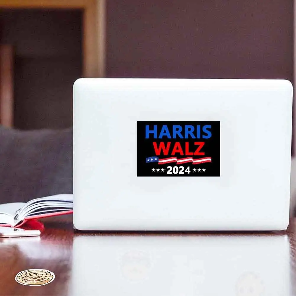 Harris Walz Kamala para Presidente, Vinil Adesivo, Decalque para laptop, Pára-choques do carro, Pára-choques, 4 "x 6", Pacote 50, 2024