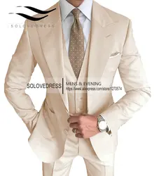 Trajes formales ajustados para hombre, esmoquin informal con solapa de chal negro de 3 piezas para padrinos de boda, trajes para hombre 2022 (Blazer + chaleco + pantalón)