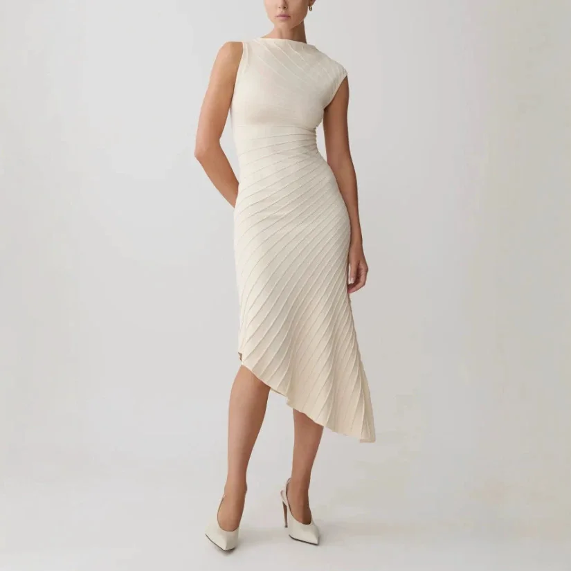 2026 Summary New Collection: Erotogenic Sleeveless, Figure-hugging, And Elegant Mid-length Knitted Clothes For Women. Maxi