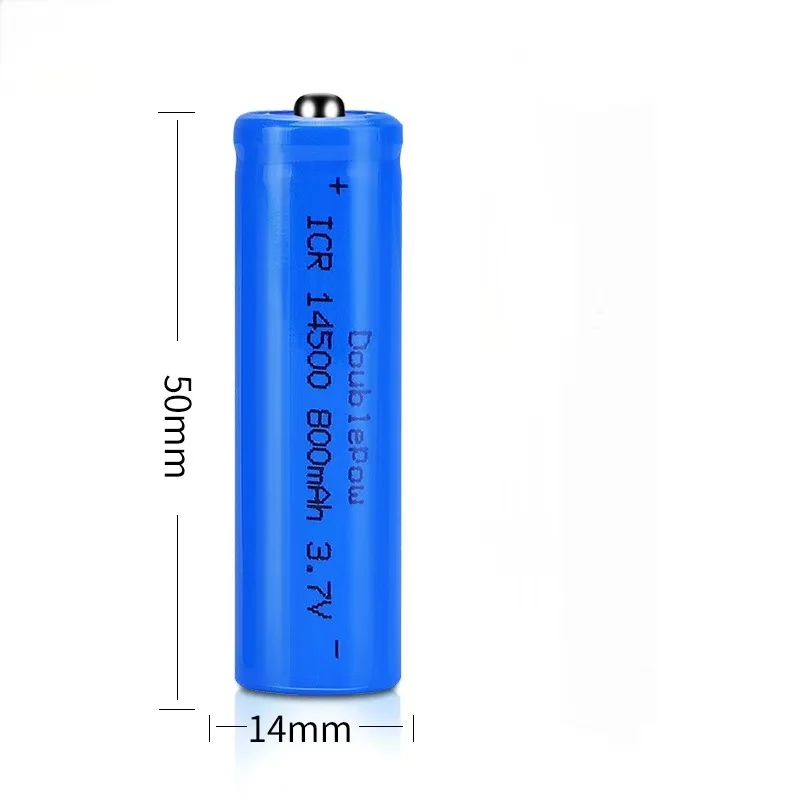 4PCS 14500 rechargeable battery 800mAh 3.7V rechargeable lithium ion AA lithium ion battery suitable for flashlight shaver