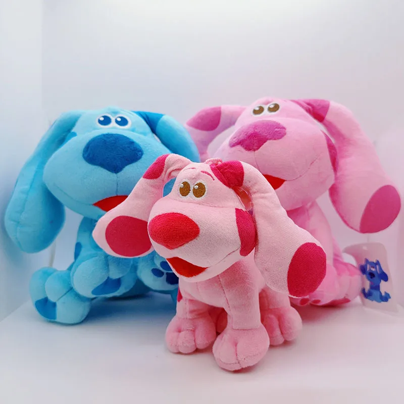 Peluches de animales azules para niños, peluches suaves de 15/20cm, regalo de Navidad, animación con manchas de perro