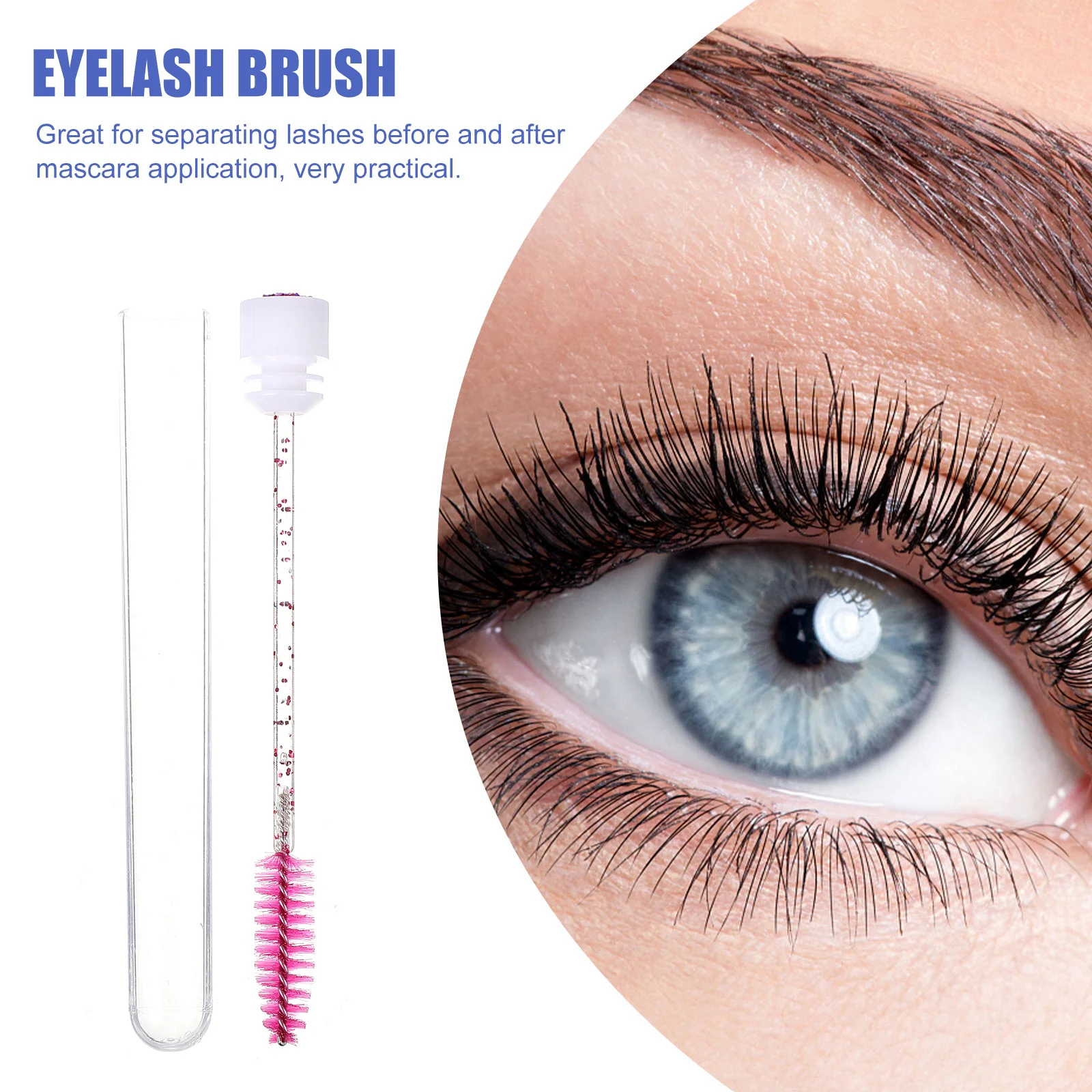 

20Pcs Eyelash Brush Compact Lightweight Applicator for Eyelash Extension Separation Perfect Home Professional Makeup Tool Tube