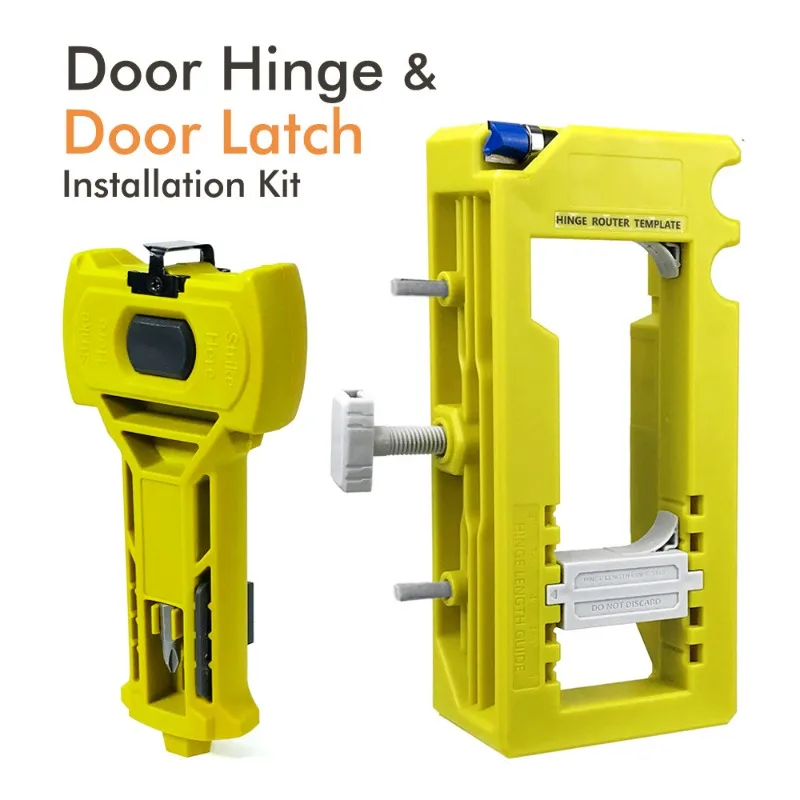 Door Hinge & Latch Router Template Kit, Woodworking Installation Jig for Door Hinge Mortising