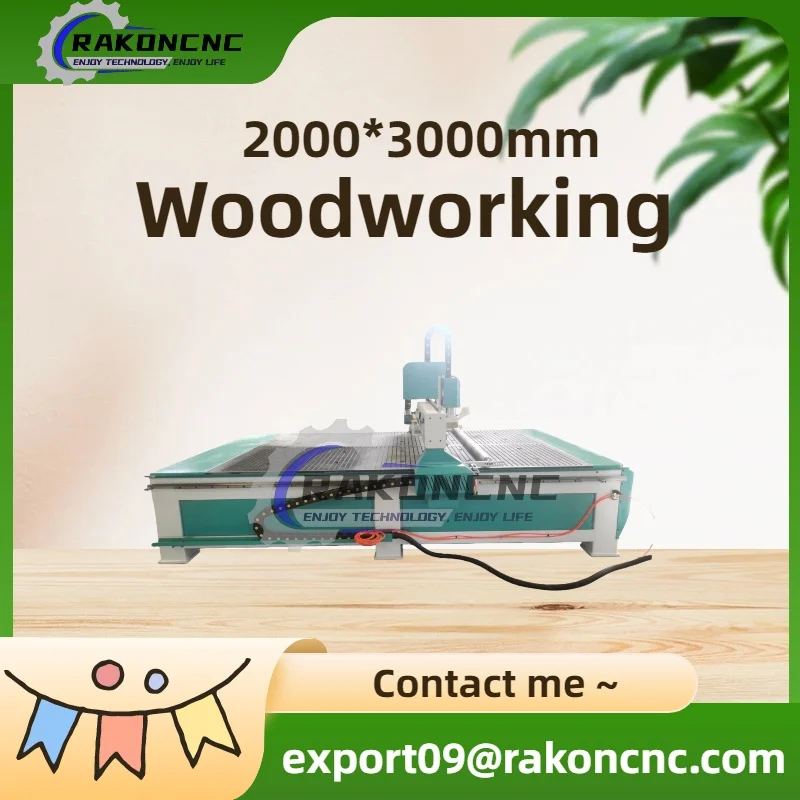 2000*3000mm CNC Router Machine with Pressing Wheel 3kw Spindle for Wood Metal Acrylic MDF Carving Woodmilling Cutting Tools 2030