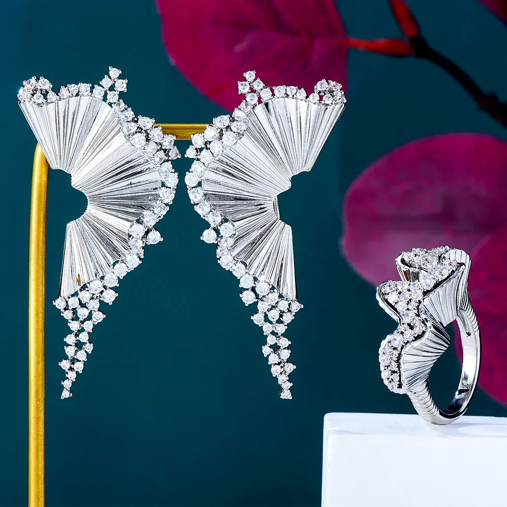 

Soramoore Original New Romantic Shiny Fashion Luxury African Earrings Ring Jewelry Set For Women Wedding Dubai Bridal Jewelry In