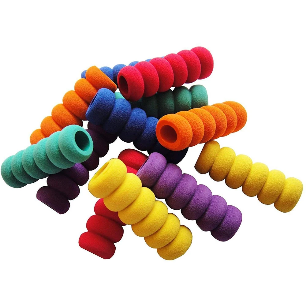 

Assorted Colors Comfort Handwriting Writing Aid for Kids Non-slip Pencil Holder Pencil Cover Soft Foam Pencil Grips