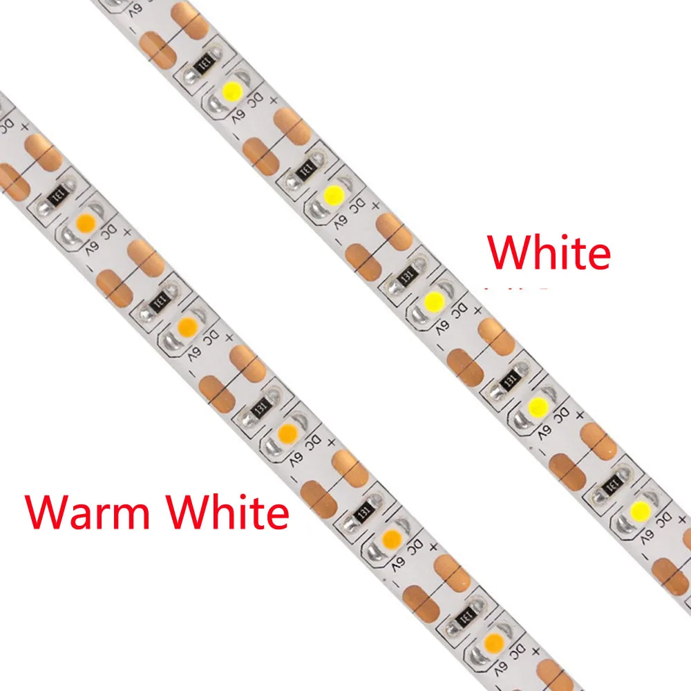 5m  3.7V 3V 4.5V 5V 6V 9V RGB LED Strip LED Mirror  Strip LED Soft Tape KTV Bar 2835 60 leds/m White Warm White Yellow Pink