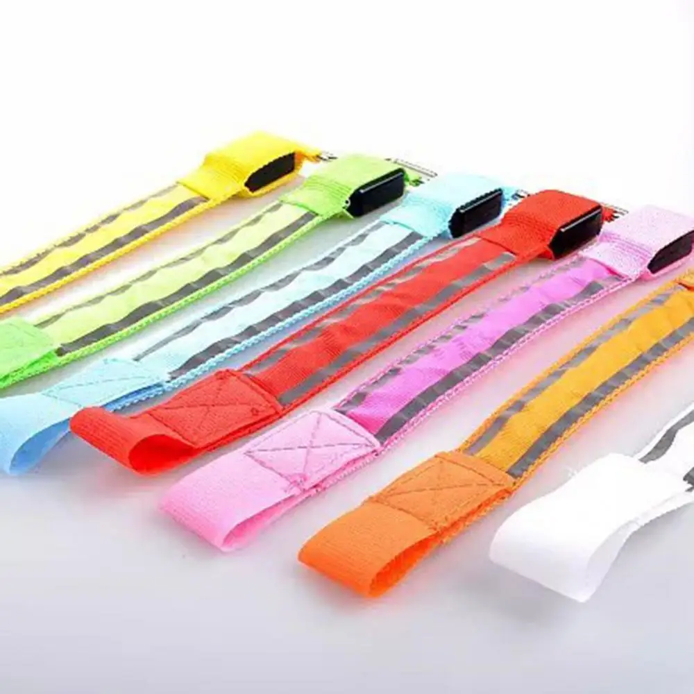 LED Night Running Armband Riding Arm Ring Luminous Double Reflective Strip Wrist Belt Light Outdoor Sport USB Rechargeable Belt