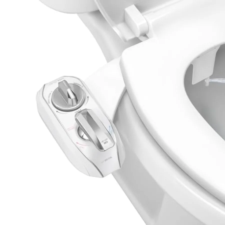 

LUXE Bidet NEO 320 Plus - Warm Water Dual Nozzle Non-Electric Bidet Attachment for Toilet Seat Patented Slide-In Install 360 Se