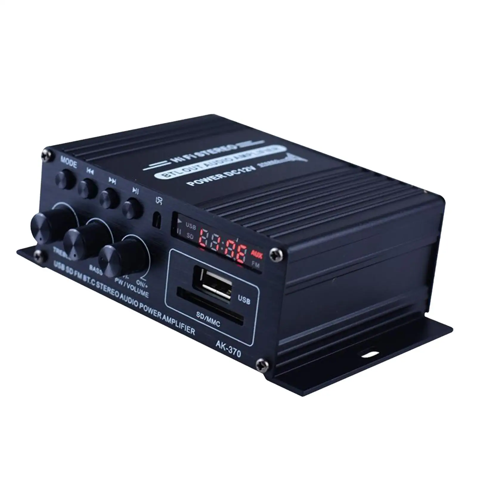 Mini Audio Sound Amplifier Amp Speaker Bluetooth 12V Supports FM Radio Functio, Low Distortion