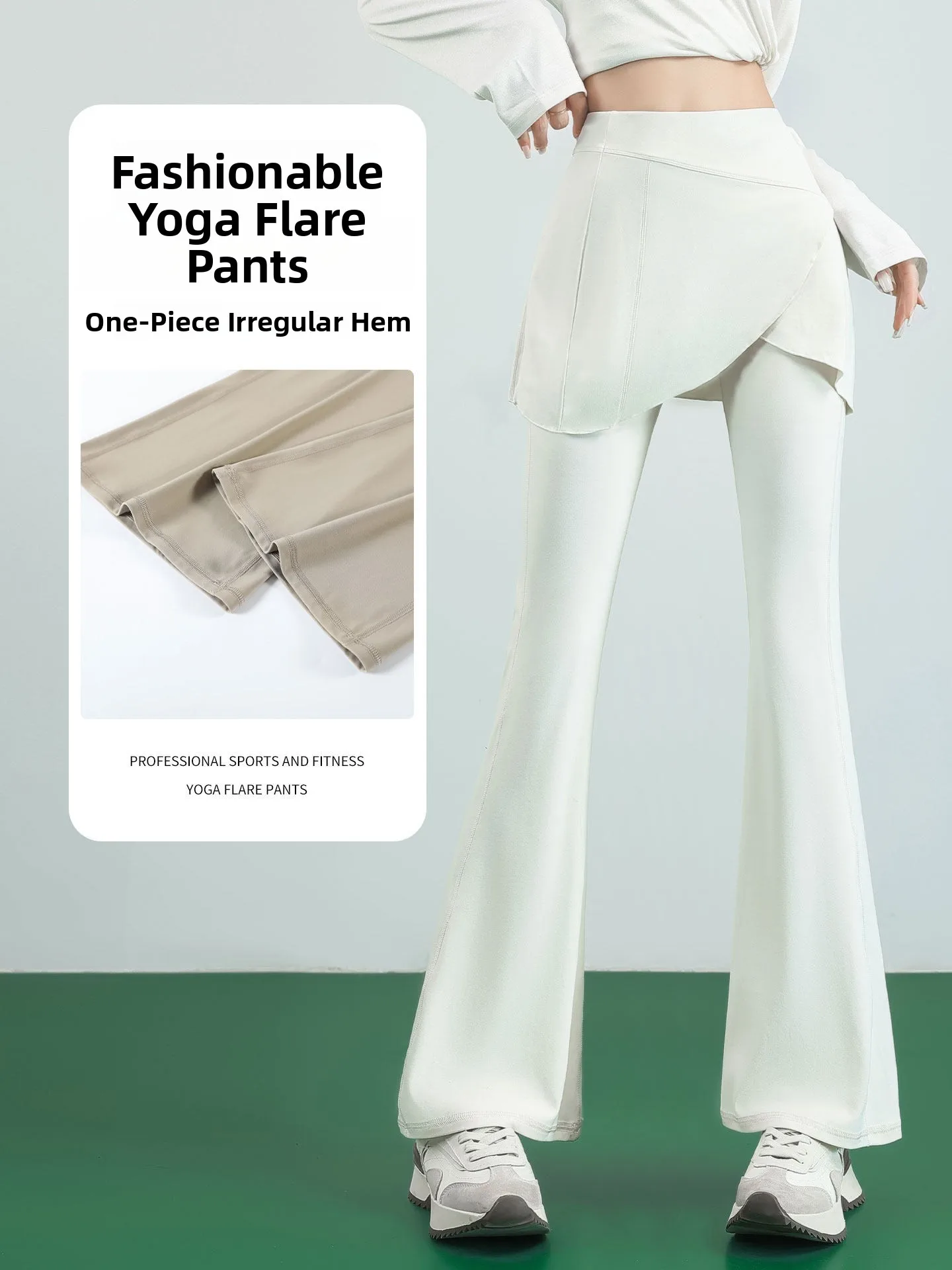 Women's Yoga Sportswear Set Loose Running Fitn Top Tightening Micro Flared Pants High Waist Breathable Lightweight Spring