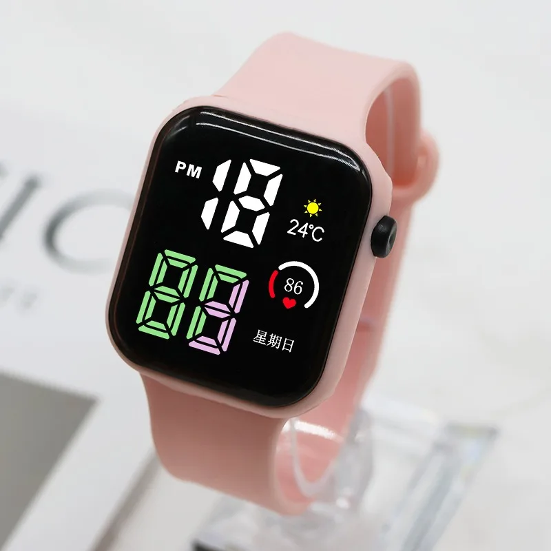 Jam Tangan Olahraga untuk Wanita dan Pria Jam Tangan Digital LED Bercahaya Tahan Air Jam Tangan Anak Dial Besar Siswa Elektronik Relojes Digitales
