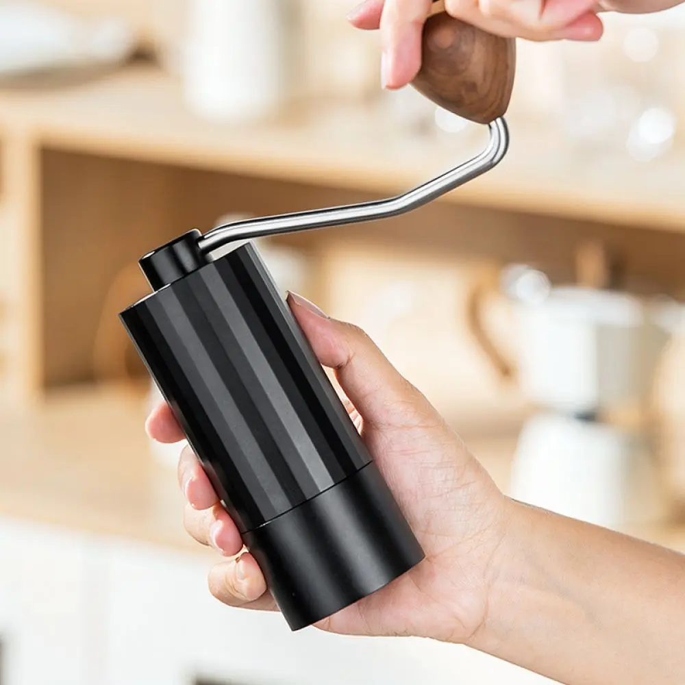 Manual Stainless Steel Burr Coffee Grinder Ergonomic Hand Crank Mill Portable Bean Crusher For Home Office Daily Brewing