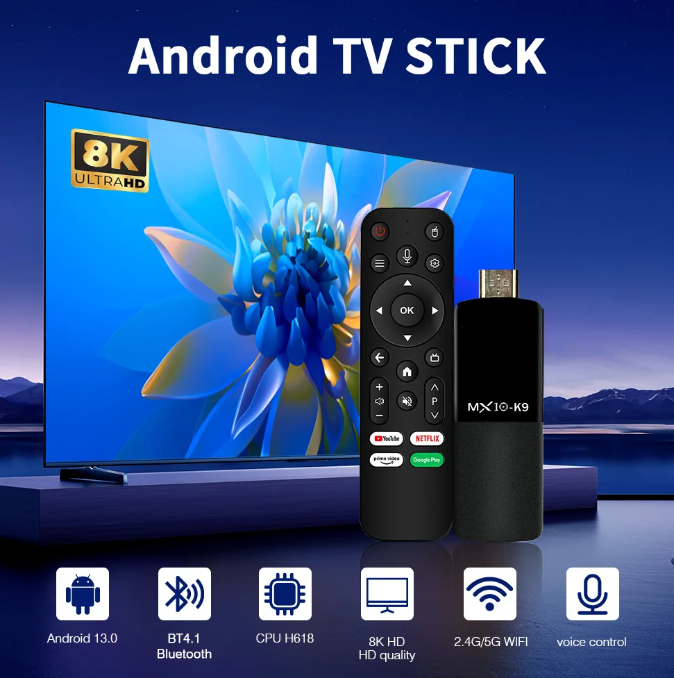 Mini Android 4K TV Stick OFBY K9 Allwinner H313 Chip Android 13 2GB RAM 16GB ROM Portable Wireless Home Streaming Player