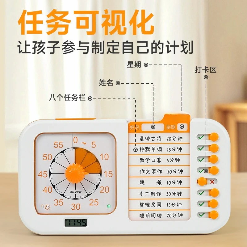 Management clock in visual task timer autonomic timing