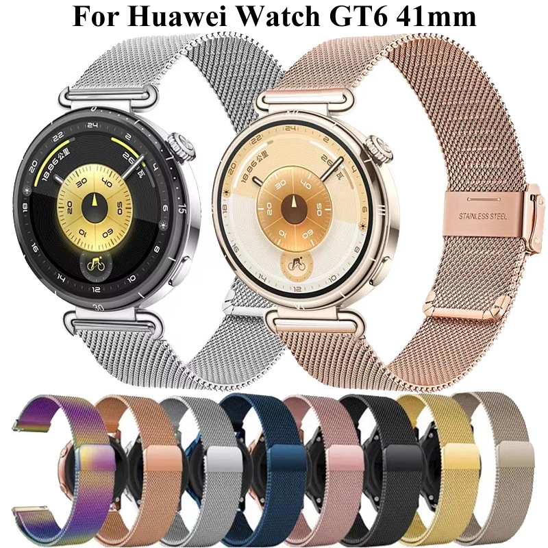 22mm 20mm 18mm  Watch Strap For Huawei Watch GT 6 5 4 41mm/GT5Pro 42mm Milanese Loop Band For Huawei Watch GT4 5 6 GT6 Pro 46mm