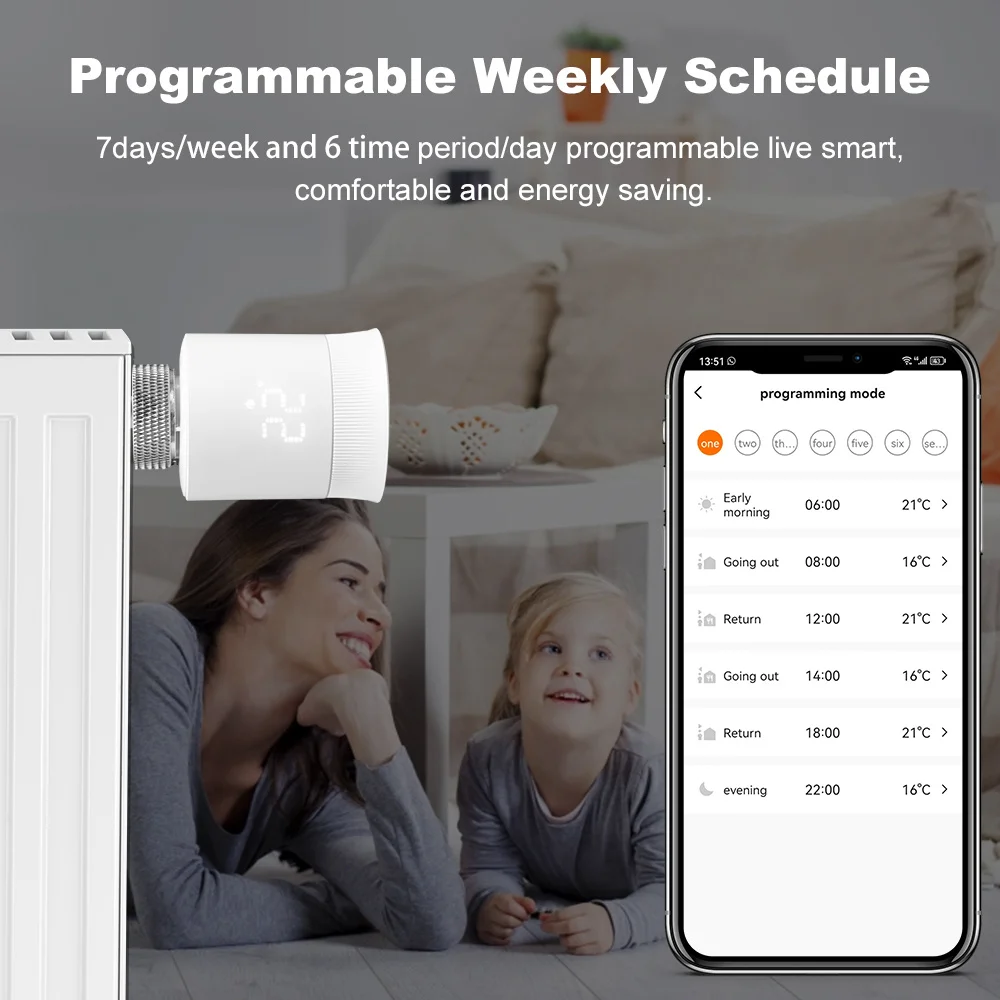 Tuya ZigBee3.0 TRV Radiator Actuator smart Programmable Thermostat Temperature Heater App Remote Controller Alexa Google Home