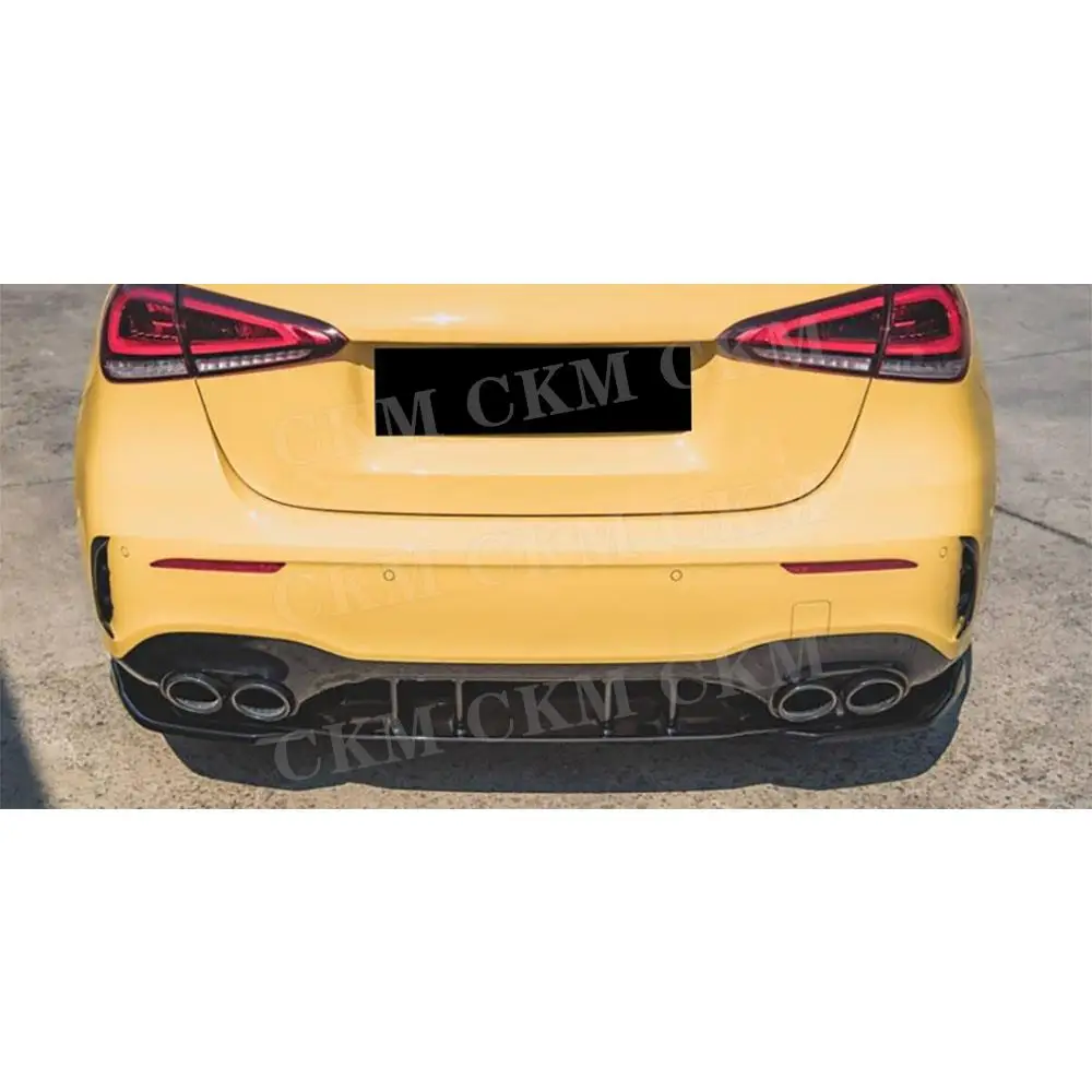 

for Mercedes Benz A Class W177 V177 A35 A45 AMG 2019-2023 ABS Gloss Black Rear Bumper Diffuser Chin Decoration Trim Splitters