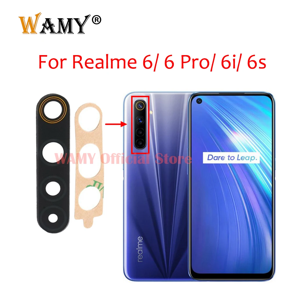 WAMY New Rear Back Camera Glass Lens Cover Replacement For OPPO Realme 6/ 6i/ 6S/ 6 Pro With Adhesive Tape