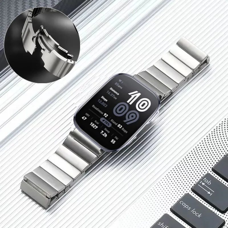 22mm Stainless Steel Strap For Amazfit Bip 5 6/Bip 5 Unity Balance/Balance 2/Pace /Cheetah Round/Cheetah Pro Smart Watch Correa