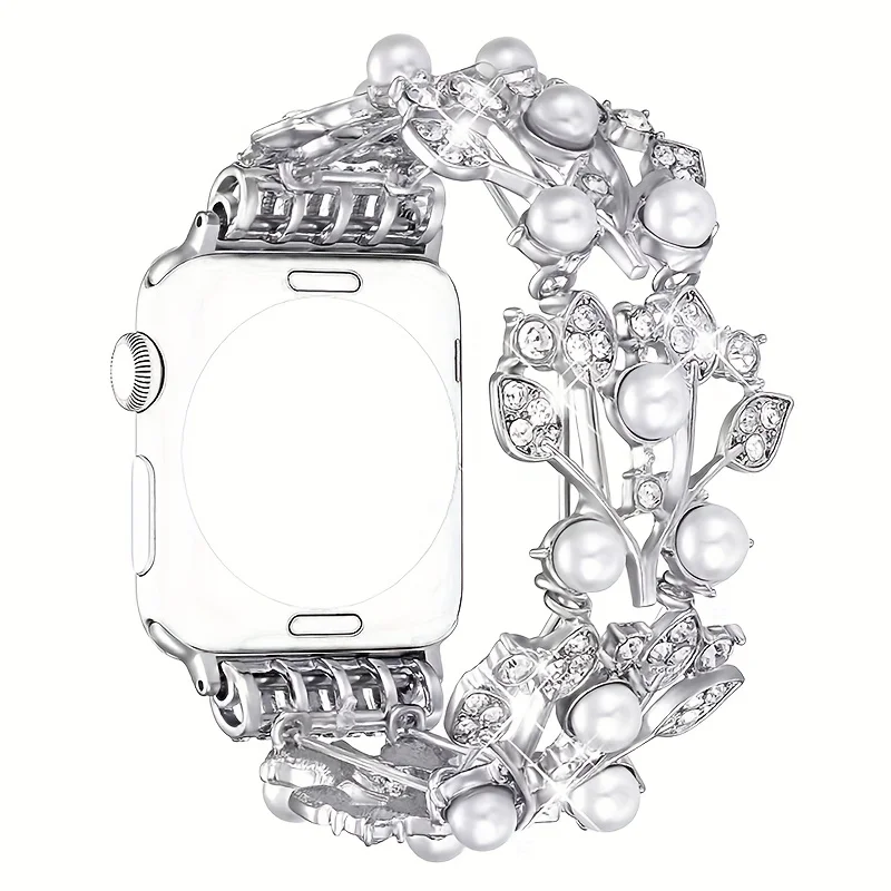 1 قطعة سوار مرن لساعة أبل 38/40/41/42/44/45/46/49 مللي متر بلينغ حزام ساعة اليد ل Iwatch Ultra Series 1-10 حزام الساعات